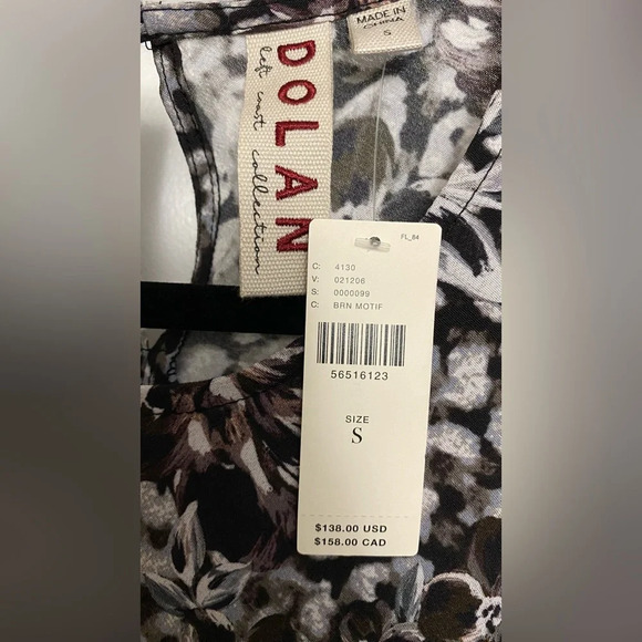 NWT Dolan (Anthropologie) Moira Bias MIDI Dress Brown Motif Size Small - Picture 4 of 11
